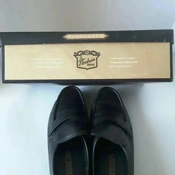 Florsheim Black slip-on leather shoes size 10EEE main image 7
